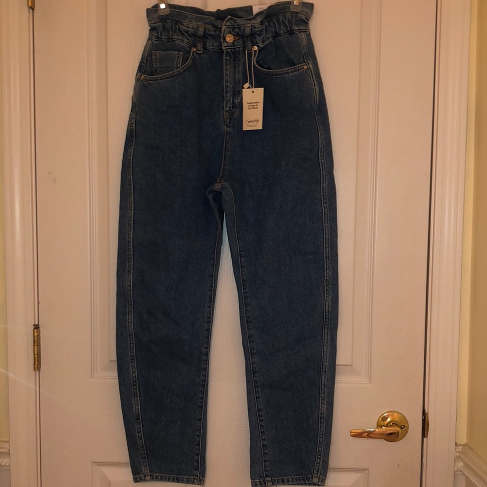 Mango Denim Slouchy Ankle High Waisted Jeans